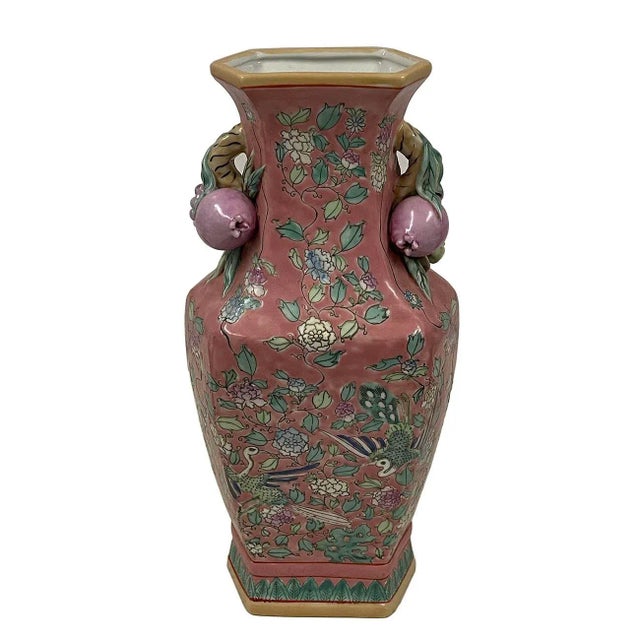 19th Century Antique Chinese Famille Rose Vase With Mark For Sale - Image 10 of 13