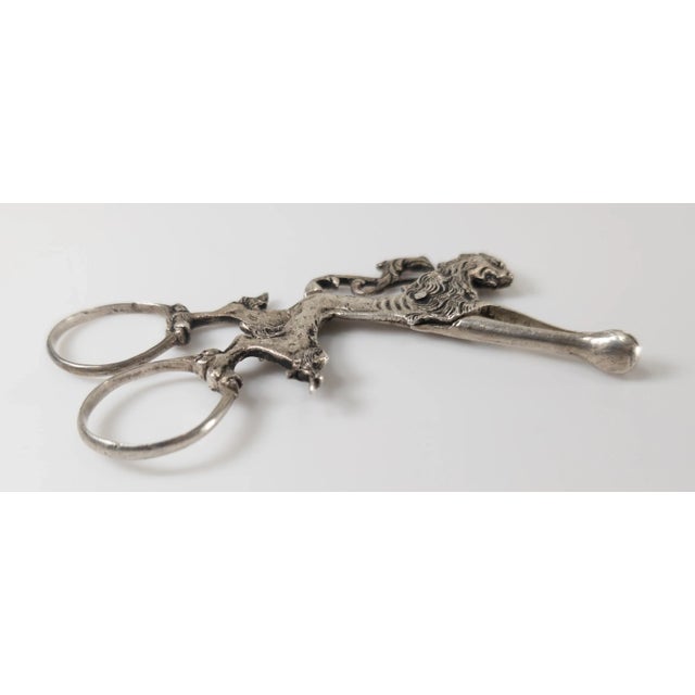 Metal 19th Century South German 800 Silver Sugar Tongs With Lion Rampant For Sale - Image 7 of 8