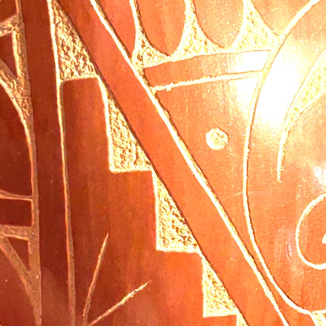 Ceramic Signed Original Native American Pottery Vase, by Alvina Yepa, Jemez Pueblo New Mexico, Carved Redware With Sgraffito, Certificate of Authenticity For Sale - Image 7 of 8
