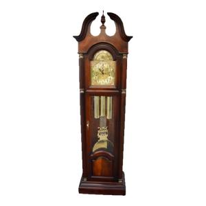 Howard Miller Mahogany Grandfather Clock Triple Chime Mechanical Floor Clock 80s