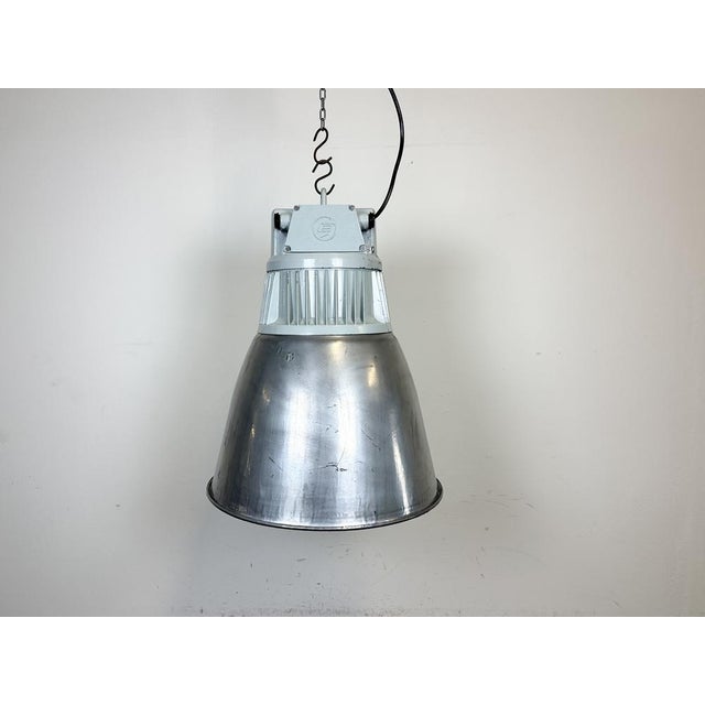 Industrial factory hall lamp - Manufactured by Elektrosvit - Produced in former Czechoslovakia during the 1970s - Iron...