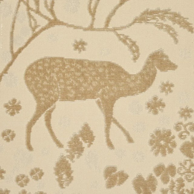 Art Deco Schumacher Arbor Forest Fabric in Champagne For Sale - Image 3 of 4