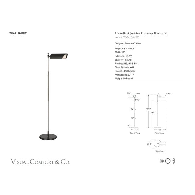 Thomas O'Brien by Visual Comfort Signature Bravo 48" Adjustable Pharmacy Floor Lamp in Bronze Designer: Thomas O'Brien...