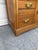 Brown Antique Oak Washstand With Carved Backsplash, Cabinet and Brass Hardware For Sale - Image 8 of 12