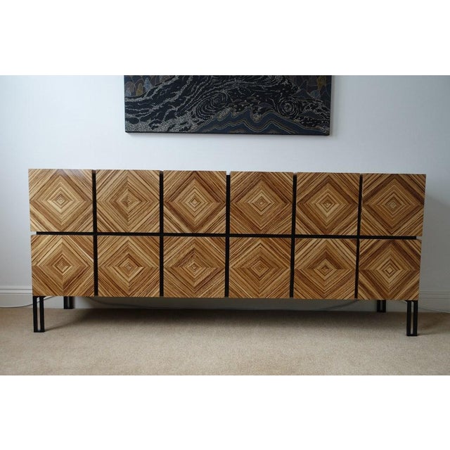Losange Three-Door Zebrano Sideboard by Aymeric Lefort For Sale - Image 6 of 17