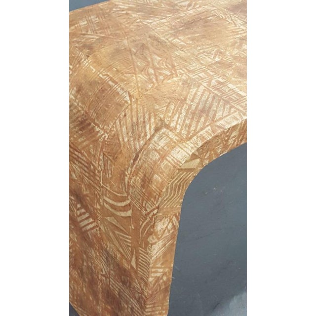 Mid 20th Century Contemporary Hand-Stenciled Bark Console Table For Sale - Image 5 of 7