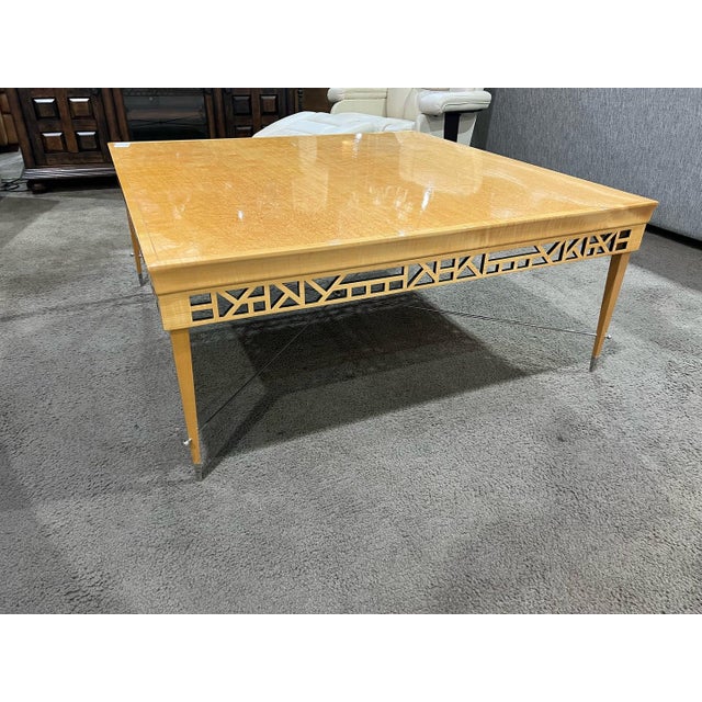 Mid-Century Modern 1980s Neidermeir Birdseye Maple "Fret" Coffee Table For Sale - Image 3 of 4