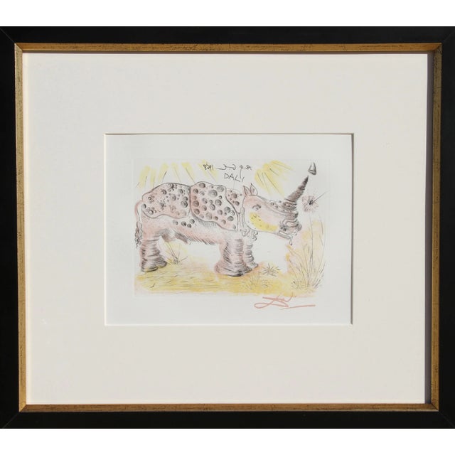 Mid-Century Modern Salvador Dali - Rhinoceros Restrike Etching For Sale - Image 3 of 3
