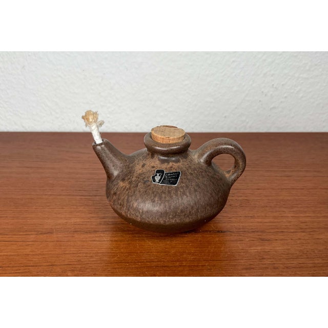 Mid-Century Modern Mid-Century Modern West German Pottery WGP Oil Lamp from Silberdistel Keramik, 1960s For Sale - Image 3 of 12