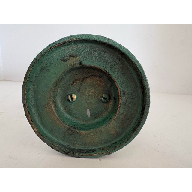 Green Vintage Mid Century Modern Abstract Family Sculpture | Green Patina Cast Metal Figurine | 1960s Modernist Home Decor For Sale - Image 8 of 8