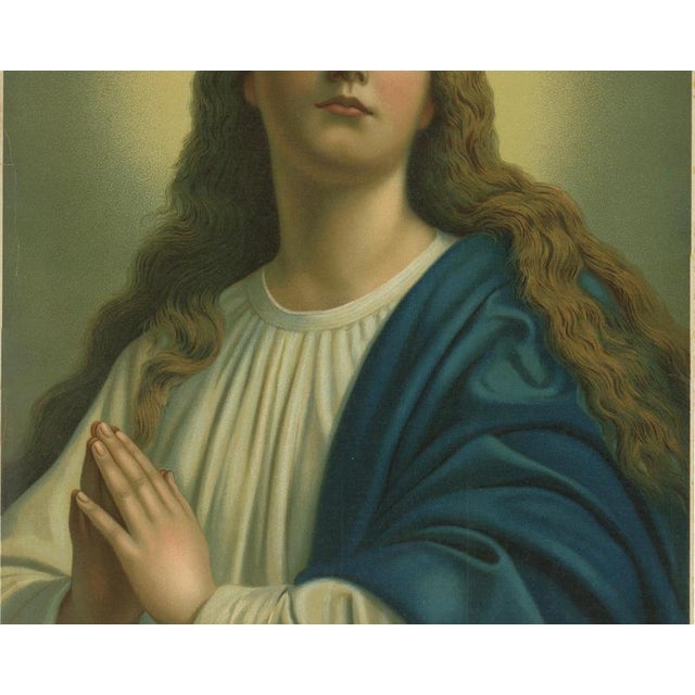 Holy Mary in Prayer, 1904, Paper For Sale - Image 3 of 10