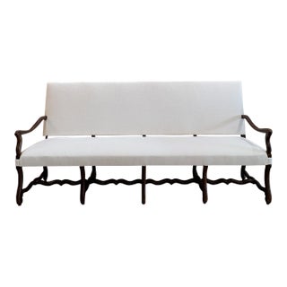Early 20th Century Louis XIV Style French Walnut Os De Mouton Sofa For Sale