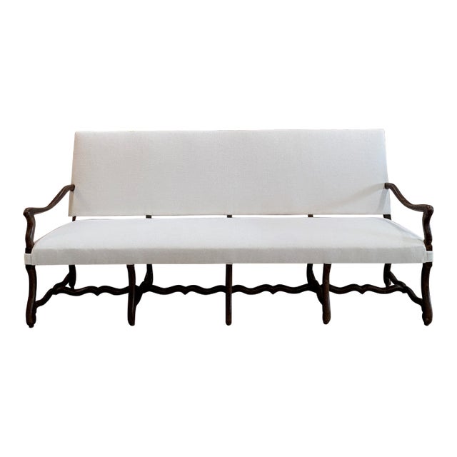Early 20th Century Louis XIV Style French Walnut Os De Mouton Sofa For Sale