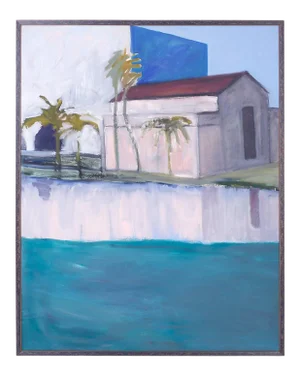 Modernist Tropical Oil Painting on Canvas