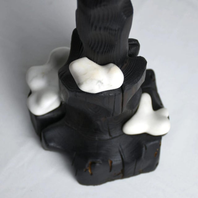 Not Yet Made - Made To Order Reclaimed Wood and Marble Candle Holder - Cumulus Candle Holder | Melting Series by Gabor Gobi For Sale - Image 5 of 9