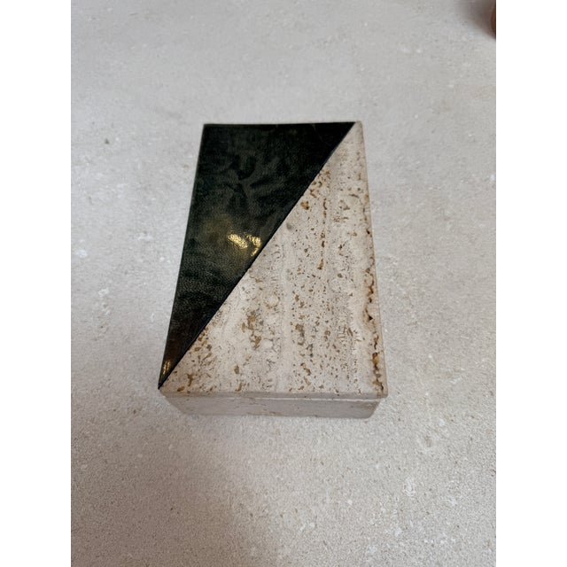 Italian Travertine and Marble Box, 1970s For Sale - Image 4 of 6