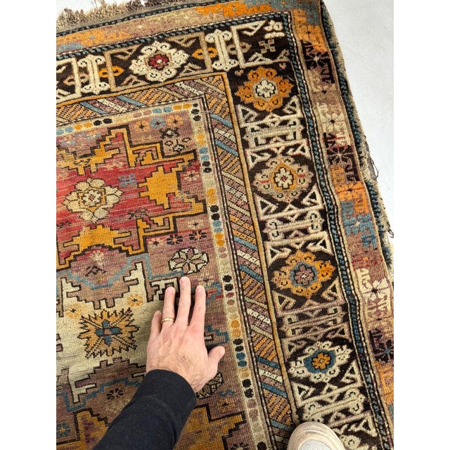 Textile Antique Caucasian Chi-Chi or Kuba with Outrageous Color Palette & Workmanship Rug 3.6 x 4.6 For Sale - Image 7 of 7