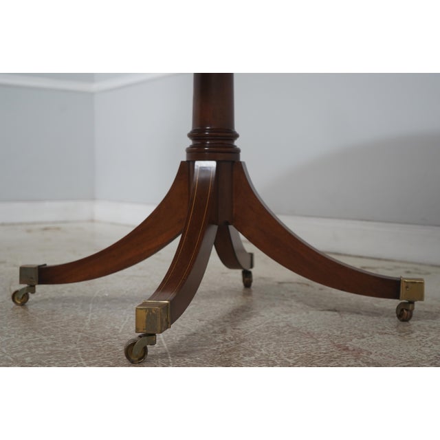 Brown Georgian Style Oval Mahogany Inlaid Dining Table For Sale - Image 8 of 18