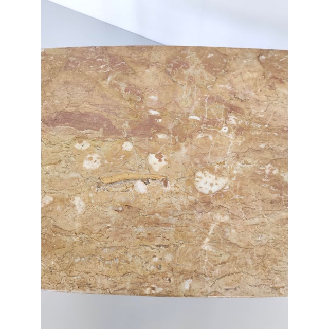 Rectangular Beech Coffee Table with Pink Travertine Top attributed to Paolo Buffa, 1950s For Sale - Image 12 of 13