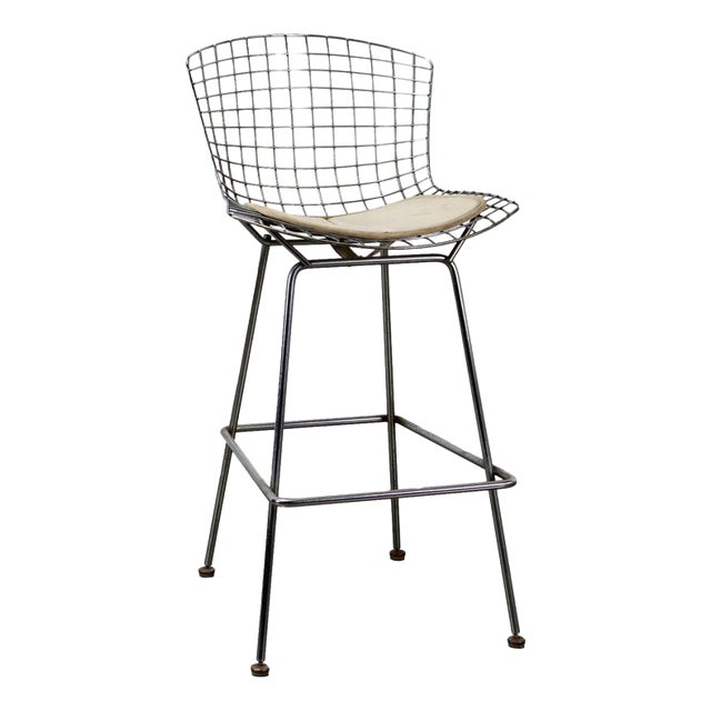 Vintage Stool in Metal and Leatherette, Italy, 1970s For Sale