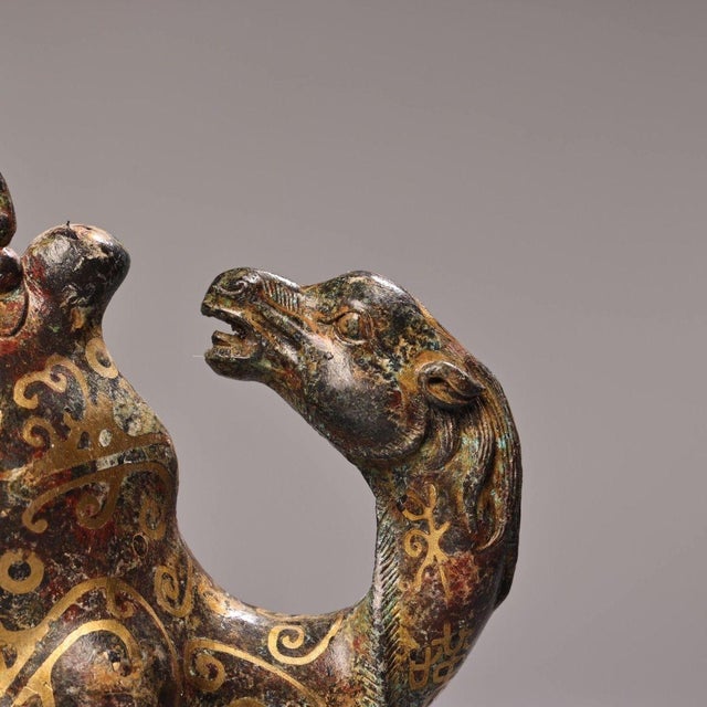 Camel Late 19th Century Gilt Bronze Camel With Rider Figurine, Detailed Engravings For Sale - Image 8 of 9