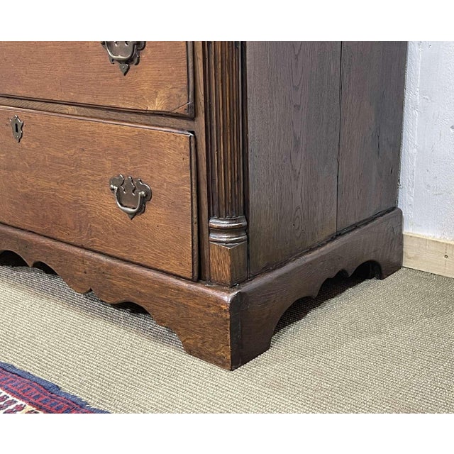 Late 19th century English chest of drawers in oak - L=99cm D=53cm H=78cm.