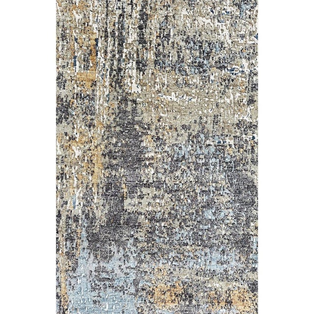 Blue Handwoven Modern Abstract Runner Rug 2x20 For Sale - Image 8 of 8