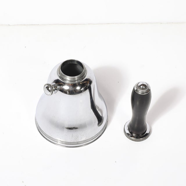 This striking Art Deco "Town Crier" cocktail shaker, crafted in America circa 1930, is a remarkable blend of form and...