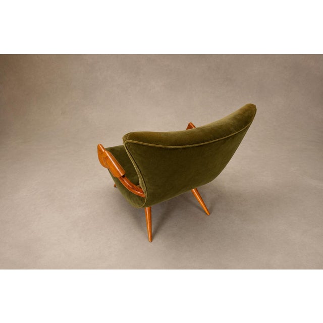 Wood Giuseppe Scapinelli Sculptural Caviúna & Olive Green Mohair Armchairs, Brazilian Modern, 1950s For Sale - Image 7 of 18