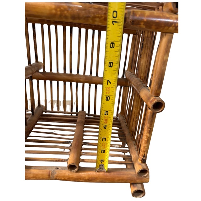 Wood Vintage Bamboo Pagoda Standing Etagere / Bar Display Shelf, Wine Rack, Tiki Display Shelf For Sale - Image 7 of 12