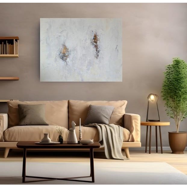 Large Modern Original Abstract Neutral Bronze Gold Painting For Sale In Phoenix - Image 6 of 16