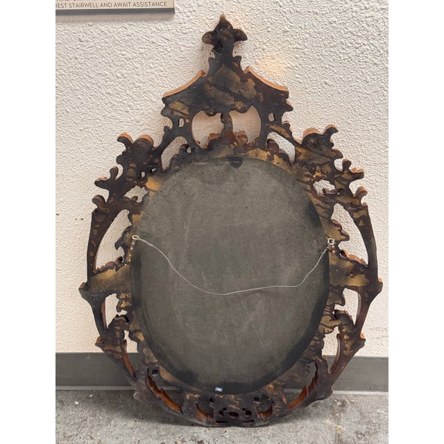 Mexican Rococo Revival Oval Gold Finish Wall Mirror, Late 20th Century For Sale In San Francisco - Image 6 of 12