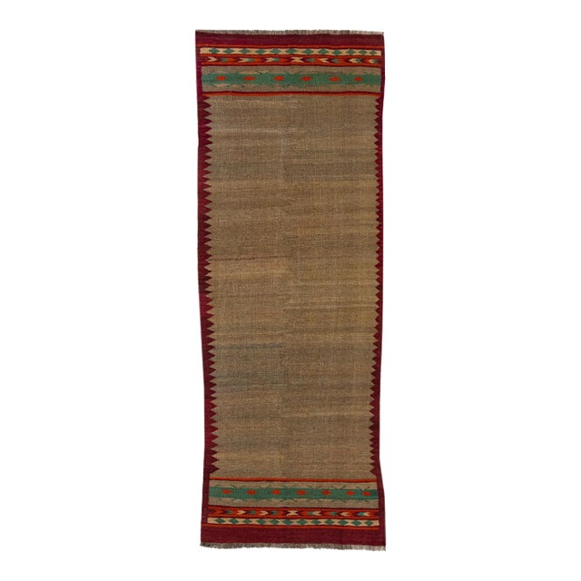 2020s Modern Kilim Handmade Multicolor Geometric Wool Runner For Sale