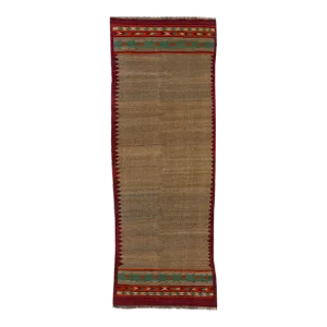 2020s Modern Kilim Handmade Multicolor Geometric Wool Runner