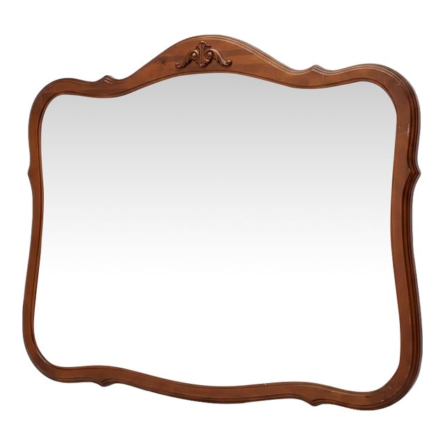 Vintage French Provincial Wall Mirror Large Wood Framed-Hollywood Regency-Vanity For Sale