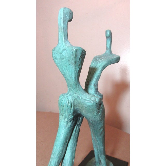 Bronze 1980s Modern Itzik Benshalom Tango Figural 11/100 Patinated Nude Bronze Couple Statue For Sale - Image 8 of 12
