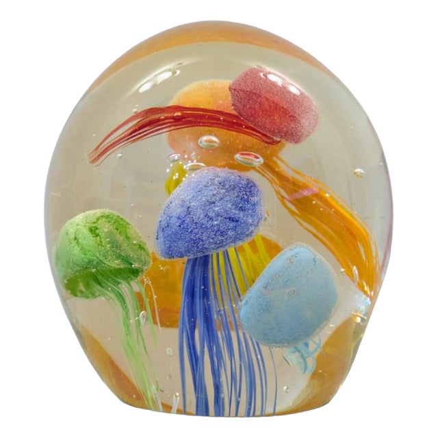 Aquarium Sculpture with Jellyfish in Murano Glass, 1970s For Sale