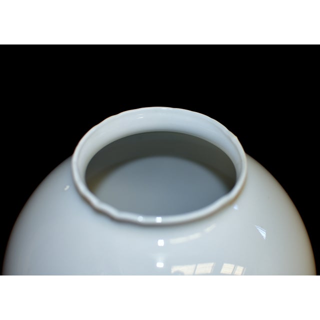 Vintage French White Glass Globe Light Lamp Shade Modern Excellent For Sale - Image 10 of 11