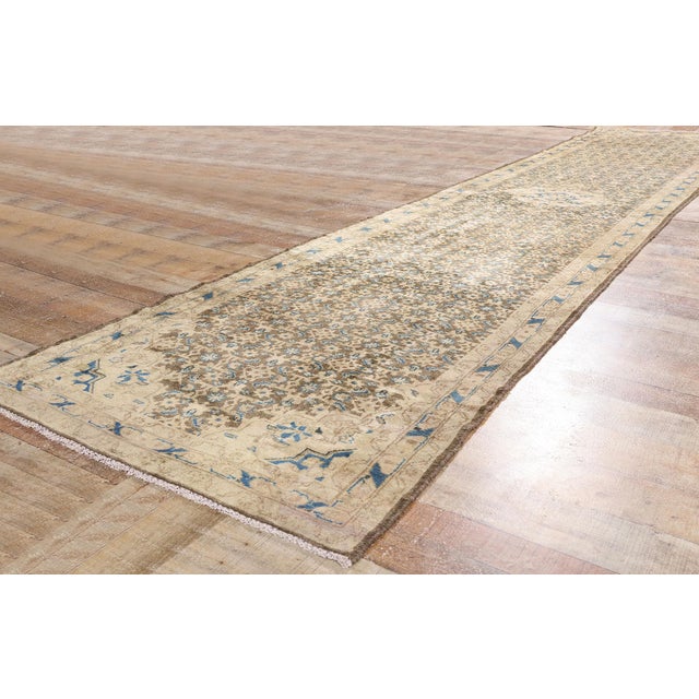 Taupe Vintage Persian Hamadan Rug Runner, 03'03 X 15'10 For Sale - Image 8 of 10