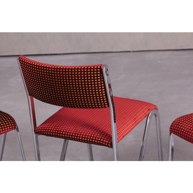 Vintage Steel Stacking Chairs, Germany, 1980s, Set of 4 For Sale - Image 9 of 13