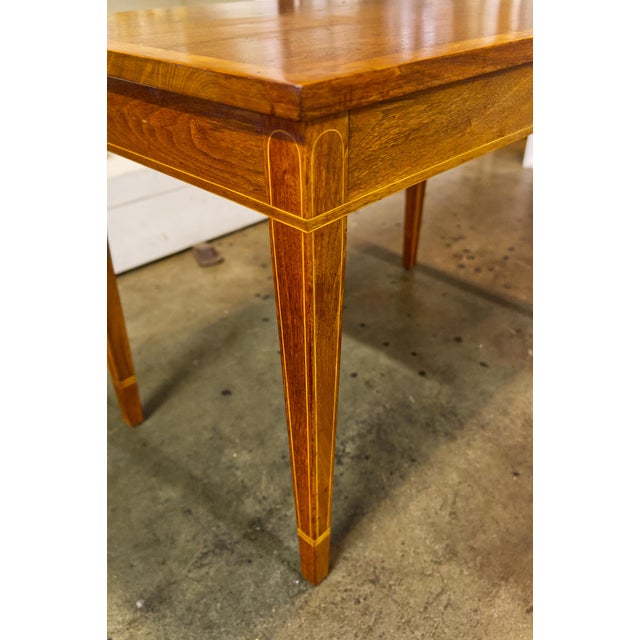 Traditional Edwardian Style Walnut Side Tables a Pair For Sale - Image 3 of 6