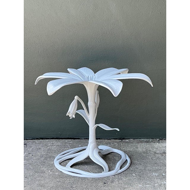 Vintage Arthur Court Cast Aluminum Lily Dining Table Pedestal For Sale - Image 14 of 16