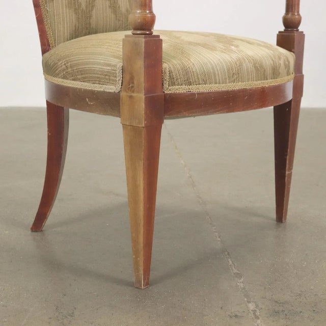 Wood Armchair in Beech & Fabric, Italy, 1950s-1960s For Sale - Image 7 of 10