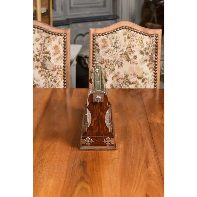 19th Century English Victorian Locking Tantalus with Three Cut Glass Decanters For Sale - Image 11 of 12