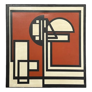 Giuseppe Minoretti, Italian Modern Geometric Painting, 1970, Acrylic For Sale
