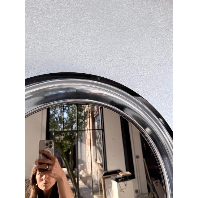 Round Chrome Mirror, Italy, 1960s For Sale - Image 14 of 18
