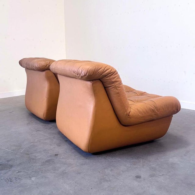 Vintage Lounge Chairs in Leather, 1970s, Set of 2 For Sale - Image 10 of 14