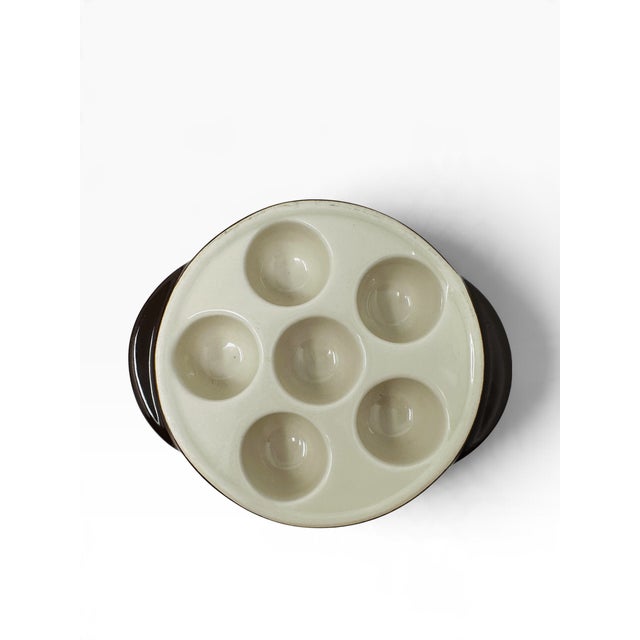 1970s Bel Terr China French Bistro Ceramic Escargot Dishes - Set of 6 For Sale In Tampa - Image 6 of 10