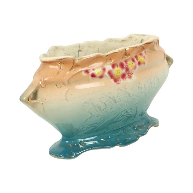 Art Nouveau Majolica Planter by Gustave De Bruyn, 1890s For Sale - Image 9 of 14