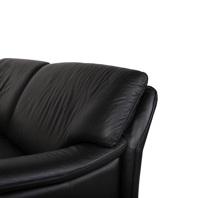 Black Leather Sofa Set from Laauser, Set of 2 For Sale - Image 8 of 18